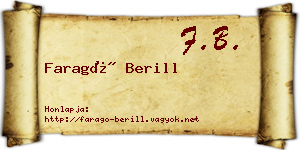 Faragó Berill névjegykártya