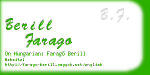berill farago business card